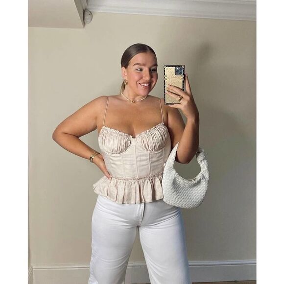 H&M Brock Collection Linen-blend Corset-style Top - Picture 9 of 13
